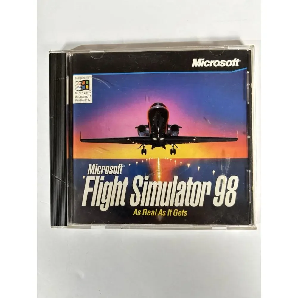 Microsoft Flight Simulator 98 Cd Rom 1997 Very Good Condition Case Cover Vintage